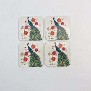 Splendid Peacock Set of 4 Coasters
