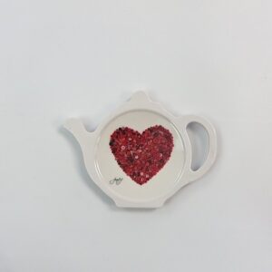 Red Button Heart Spoon/Teabag Tidy