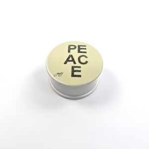 Button PEACE Trinket/Candle Box   Black on Soft Cream