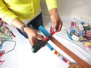 Continue ribbon wrap adding glue as you go...