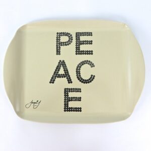 PEACE Button Medium Serving Tray – Black/Cream