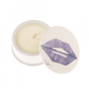 La Bouche Trinket/Candle Box Deep Lilac on White
