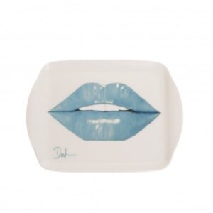 La Bouche Scatter Tray Teal Blue on White